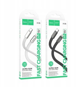 Kabel USB Hoco Kabel USB C do Lightning Hoco PD 30W 1 m płaski X125 biały 5