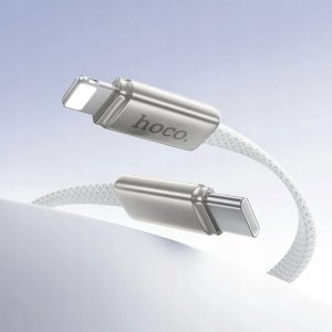 Kabel USB Hoco Kabel USB C do Lightning Hoco PD 30W 1 m płaski X125 biały 8