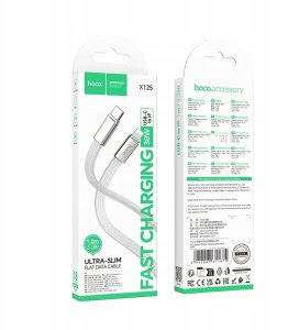 Kabel USB Hoco Kabel USB C do Lightning Hoco PD 30W 1 m płaski X125 biały 9
