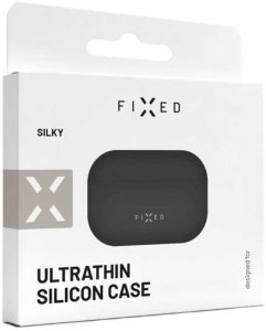 Fixed Ultracienkie etui silikonowe Silky do Apple AirPods Pro 2/Pro 2 (USB-C) czarne 3