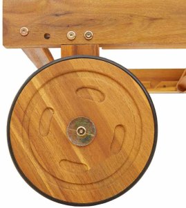 vidaXL vidaXL Leżak z poduszką Ciemnoszary Lite Drewno Akacji 6