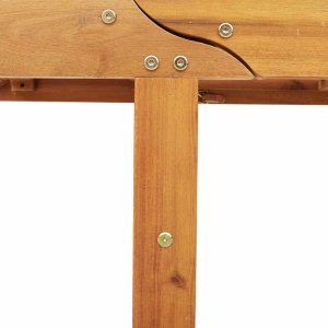 vidaXL vidaXL Leżak z poduszką Kremowa biel Lite Drewno Akacji 9