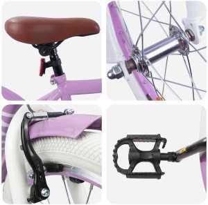 vidaXL vidaXL Rower Dziecięcy 18 Cali dla dzieci w wieku 5-7 lat Fioletowy 4