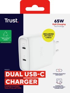 Ładowarka Trust Maxo 2x USB-C 3 A (25526) 8