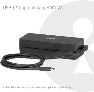 Zasilacz do laptopa Club 3D Club3D Ładowarka do laptopa USB-C PD3.1 140W GaN retail 2