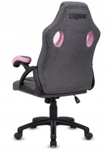 Fotel Lugano Fotel obrotowy do biurka CARRERA M STONE GREY + PINK FABRIC 3