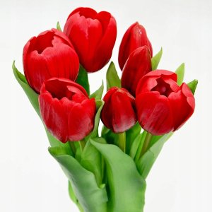 Saska Garden BUKIET 7 TULIPANÓW CZERWONYCH 31CM JAK ŻYWYCH DEKORACJA WIOSENNA 3