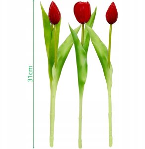 Saska Garden BUKIET 7 TULIPANÓW CZERWONYCH 31CM JAK ŻYWYCH DEKORACJA WIOSENNA 5