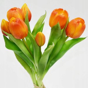 Saska Garden BUKIET 7 TULIPANÓW POMARAŃCZOWYCH 31CM JAK ŻYWYCH DEKORACJA WIOSENNA 3