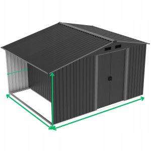 Saska Garden DOMEK OGRODOWY NARZĘDZIOWY METALOWY Z DREWUTNIĄ 308X245X202CM 5