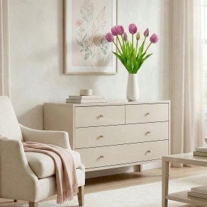 Saska Garden BUKIET 5 TULIPANÓW FIOLETOWYCH 39CM JAK ŻYWYCH DEKORACJA WIOSENNA 7