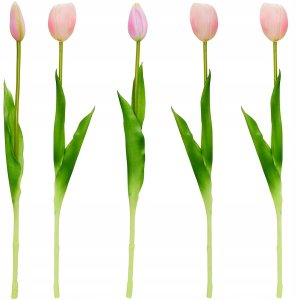 Saska Garden BUKIET 5 TULIPANÓW JASNO RÓŻOWYCH 39CM JAK ŻYWYCH DEKORACJA WIOSENNA 4