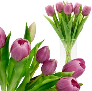 Saska Garden BUKIET 7 TULIPANÓW JASNO FIOLETOWYCH 31CM JAK ŻYWYCH DEKORACJA WIOSENNA 2