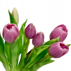Saska Garden BUKIET 7 TULIPANÓW JASNO FIOLETOWYCH 31CM JAK ŻYWYCH DEKORACJA WIOSENNA 3