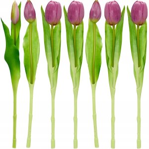 Saska Garden BUKIET 7 TULIPANÓW JASNO FIOLETOWYCH 31CM JAK ŻYWYCH DEKORACJA WIOSENNA 4