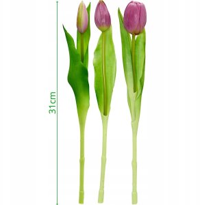 Saska Garden BUKIET 7 TULIPANÓW JASNO FIOLETOWYCH 31CM JAK ŻYWYCH DEKORACJA WIOSENNA 5