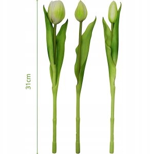 Saska Garden BUKIET 7 TULIPANÓW BIAŁYCH 31CM JAK ŻYWYCH DEKORACJA WIOSENNA 5