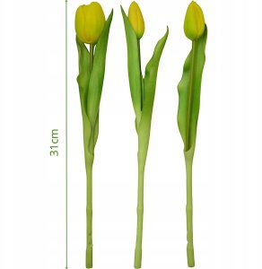 Saska Garden BUKIET 7 TULIPANÓW ŻÓŁTYCH 31CM JAK ŻYWYCH DEKORACJA WIOSENNA 5
