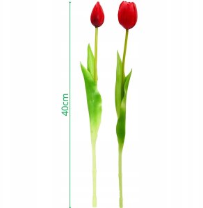 Saska Garden BUKIET 5 TULIPANÓW CZERWONYCH 39CM JAK ŻYWYCH DEKORACJA WIOSENNA 5