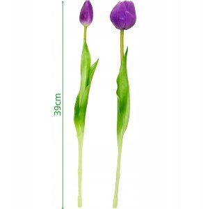 Saska Garden BUKIET 5 TULIPANÓW PIWONIOWYCH FIOLETOWYCH 39CM JAK ŻYWYCH DEKORACJA WIOSENNA 5