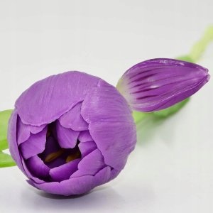 Saska Garden BUKIET 5 TULIPANÓW PIWONIOWYCH FIOLETOWYCH 39CM JAK ŻYWYCH DEKORACJA WIOSENNA 6