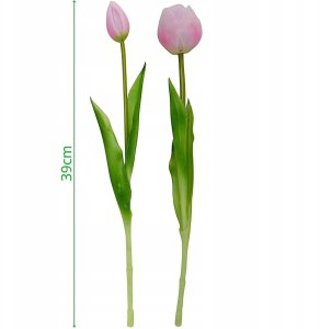 Saska Garden BUKIET 5 TULIPANÓW PIWONIOWYCH RÓŻOWYCH 39CM JAK ŻYWYCH DEKORACJA WIOSENNA 5