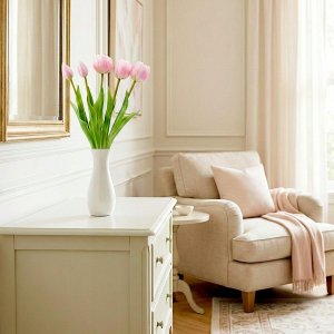 Saska Garden BUKIET 5 TULIPANÓW PIWONIOWYCH RÓŻOWYCH 39CM JAK ŻYWYCH DEKORACJA WIOSENNA 7