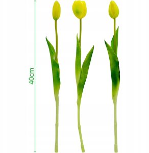 Saska Garden BUKIET 5 TULIPANÓW ŻÓŁTYCH 39CM JAK ŻYWYCH DEKORACJA WIOSENNA 5