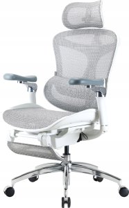 Krzesło biurowe Sihoo Fotel biurowy z podnóżkiem  Sihoo DORO C300 Pro Mesh White with footrest 3
