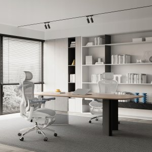 Krzesło biurowe Sihoo Fotel biurowy z podnóżkiem  Sihoo DORO C300 Pro Mesh White with footrest 7