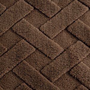 Design 91 Koc 150x200 CARO ciemnobrązowy mikroflano jodełka 340gsm 5