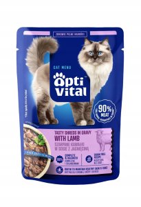 Crave OptiVital saszetki - pełnoporcjowa karma dla dorosłych kotów. Z kurczakiem, wołowiną, jagnięciną, łososiem  24x85g 2