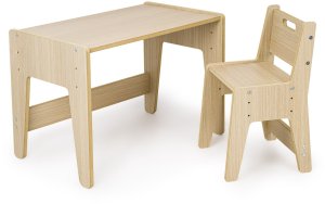 OBUBU Zestaw biurko z krzesełkiem rosnące razem z dzieckiem dąb 3
