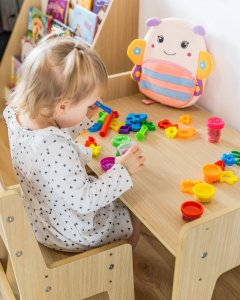 OBUBU Zestaw biurko z krzesełkiem rosnące razem z dzieckiem dąb 5