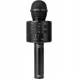 Mikrofon Maxy Mikrofon karaoke z głośnikiem podświetlenie RGB czarny 2