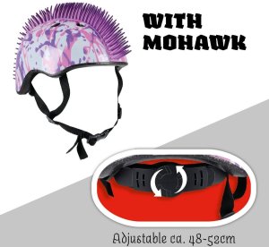 No Fear KASK ROWEROWY DZIECIĘCY REGULOWANY NO FEAR MOHAWK R.(48-52CM) WHITE/PURPLE 2