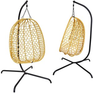 ProGarden Fotel wiszący Kokon ze stelażem 195CM brązowy 120KG (852227) 4