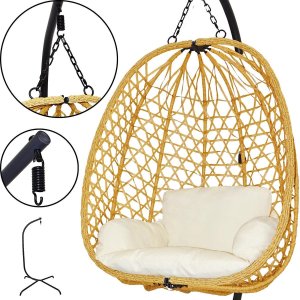 ProGarden Fotel wiszący Kokon ze stelażem 195CM brązowy 120KG (852227) 6