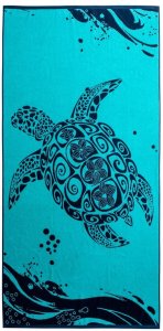 Decoking Duży ręcznik plażowy TURTLE 90x180 granatowy frotte DecoKing 2