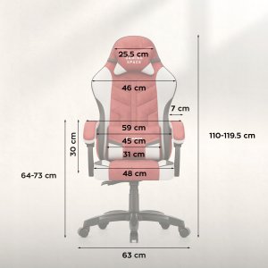 Krzesło biurowe Huzaro Force 2.7 czerwonego weluru krzesło gamingowe 8