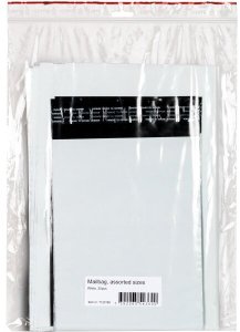 Stickn Shipping bags, Mailing bags Starter pack - with 25 pcs. assorted sizes, with single adhesive strip, white 3