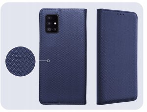 Hello Case Etui z Klapką Do Samsung Galaxy A51 5G (Granatowe, Magnetyczne) Szkło 4