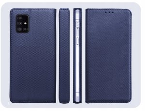 Hello Case Etui z Klapką Do Samsung Galaxy A51 5G (Granatowe, Magnetyczne) Szkło 6