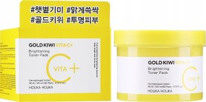 Holika Holika HOLIKA HOLIKA_Gold Kiwi Vita C Plus Brightening Toner Pad rozjaśniające, tonujące płatki do twarzy z witaminą C 80 sztuk 5