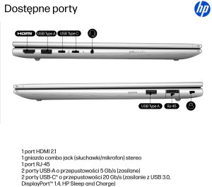 Laptop HP HP ProBook 4 G1i AI Intel Core Ultra 7 255U Laptop 35,6 cm (14") WUXGA 16 GB DDR5-SDRAM 512 GB SSD Wi-Fi 6E (802.11ax) Windows 11 Pro AI PC Srebrny 4