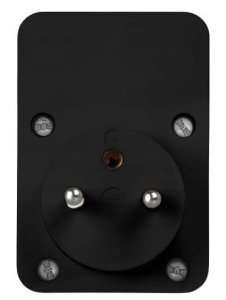 LTC Rozgałęźnik sieciowy: 1 gniazdo okrągłe z uz. + 2x USB + 2x USB-C, Czarny 2x2,4A 4