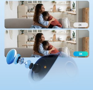 Kamera IP Ezviz EZVIZ H6c G1 3K Kulisty Kamera bezpieczeństwa IP Wewnętrzna 2880 x 1620 px Sufit/ściana/biurko 34