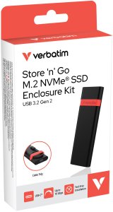 Verbatim Verbatim 32261 obudowa do dysków twardych Obudowa SSD Czarny, Czerwony M.2 Zasilane prze USB 3