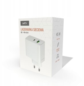 Ładowarka Setty Setty ładowarka sieciowa PD+QC USB + USB-C 45W LSI-01 biała JO 2
