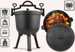 Berdsen Kociołek żeliwny 8l garnek myśliwski pieczonki na ognisko grill BD-482 348200 3